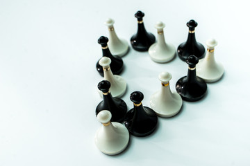 pawns on chessboard