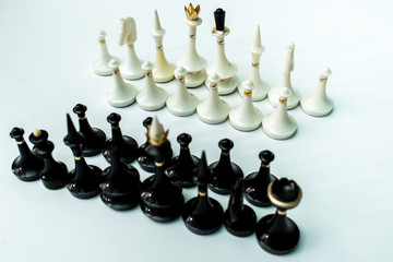 chess king and pawns