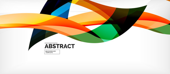 Colorful wave lines abstract background, color line for business or techno presentation