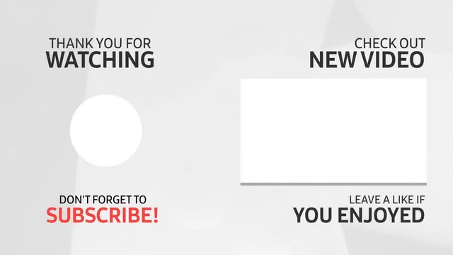 YouTube End Screen Video Template, Outro Card v6