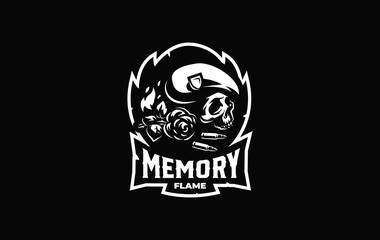 Skull in a military beret 