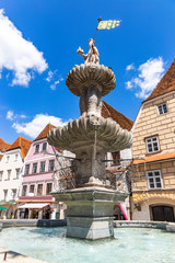 Fountain in Steyr - a town in Austria. Steyr and Enns rivers.
