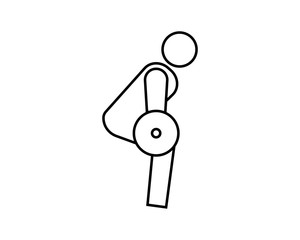Bent over barbell row icon in line style.- vector