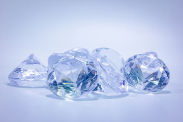 group of diamond in white background.