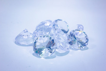 group of diamond in white background.