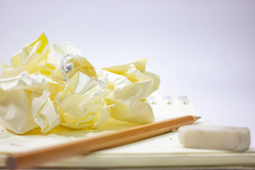 diamond on crumpled paper. effort business concept.