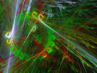 green abstract fractal background 3d rendering illustration