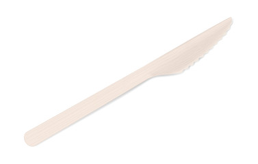 Wooden bamboo knife isolated on white background, vector illustration