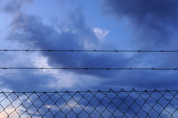 close-up of a barbed wire	