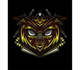 Bad owl with sleep eyes