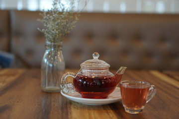 teapot and a cup of tea