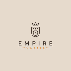 crown and coffee emblem logo