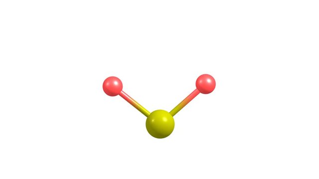 Rotating Sulphur dioxide molecule