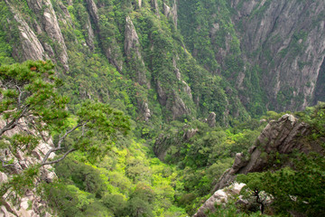 Landscape scenic spot of Huangshan (Yellow Mountains). A mountain range in southern Anhui province in eastern China. It is a UNESCO World Heritage Site.