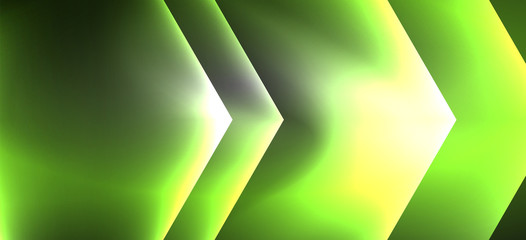 Neon color hexagon shapes, lines on black background. Modern template for web backdrop design. Abstract geometric frame