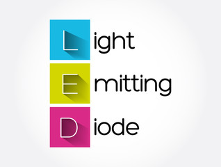 LED - Light Emitting Diode acronym, technology concept background