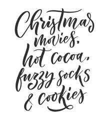 Christmas quote. Winter xmas slogan. Hand drawn Calligraphic lettering. Inspirational text for invitation design. Vector