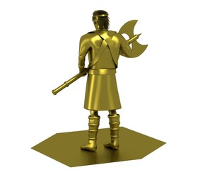 3D rendering, warrior character, illustration