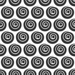Abstract seamless pattern of spirals and circles.