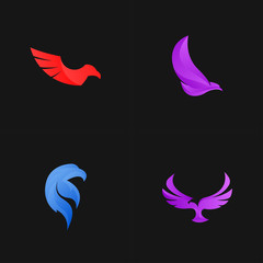 Eagle logo template with liquid color