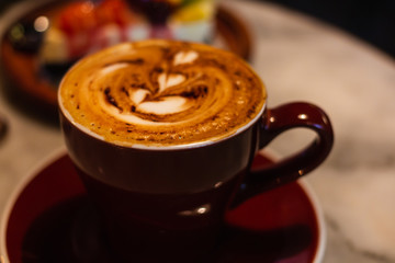 Coffee time in the morning.