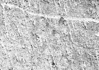 Distress old cracked concrete texture, vector illustration. Black and white grunge background. Stone, asphalt, plaster, marble.
