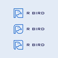 R Bird or Animal or Business Logo Design Vector