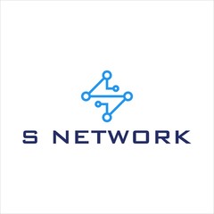 S Network or Internet or Technology Logo Design Vector