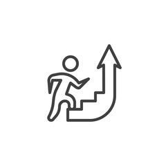 Career ladder line icon. linear style sign for mobile concept and web design. Up stair way outline vector icon. Success, achievement symbol, logo illustration. Vector graphics