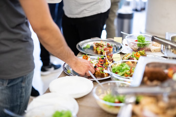 Finger food cocktail bites buffet catering concept.