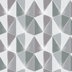 3D metal textured seamless pattern background with triangle structure. Vector illustration