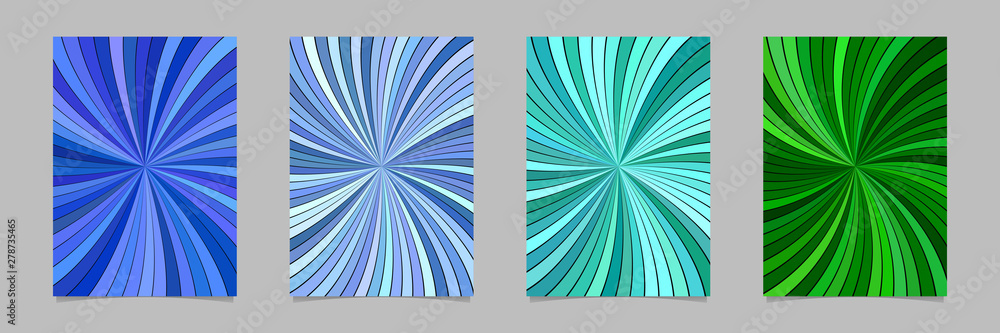 Poster abstract hypnotic striped spiral vortex pattern poster background set - vector page template graphic