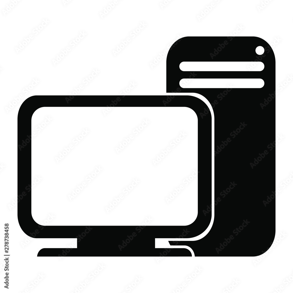 Poster monitor and computer icon isolated on white background