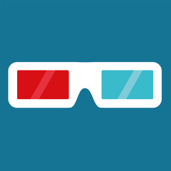 A illustrated 3d glasses for the cinema- Vector illustration