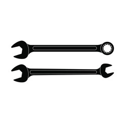 Vector wrench icon can be used in a variety of ways. on the White Blackground.