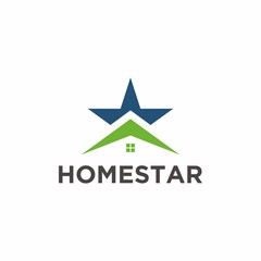 Real estate home star logo
