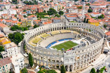 Aerial view of old town and ancient architecture building