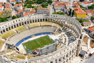 Aerial view of old town and ancient architecture building