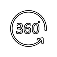 360 Degrees icon vector design template