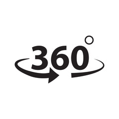 360 Degrees icon vector design template