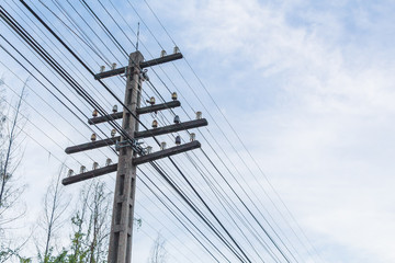 old electricity pole