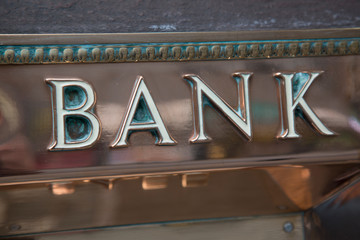 Bank Sign on Building