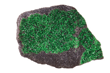uvarovite isolated on white background