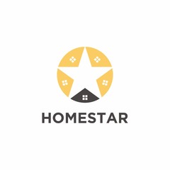 Real estate home star logo