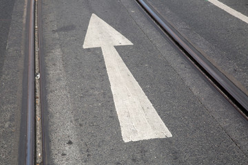 Fototapeta premium Arrow Sign on Road Surface