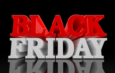 BLACK FRIDAY word on white background, Black friday, Sale, Sale background, Sale tag, Sale poster, Banner Design, illustration 3D rendering