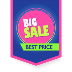 Vector banner_Tag Flag Big sale bright circle advertising