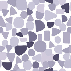 Abstract monochrome creative shapes seamless pattern. Simple design texture