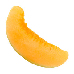 slice of cantaloupe isolated on white background