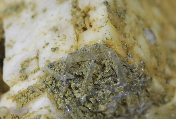 Dolomite Crystal with quartz from the depths of the mine